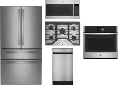5 Piece Package Includes Refrigerator, Cooktop, Wall Oven, Microwave And Dishwasher